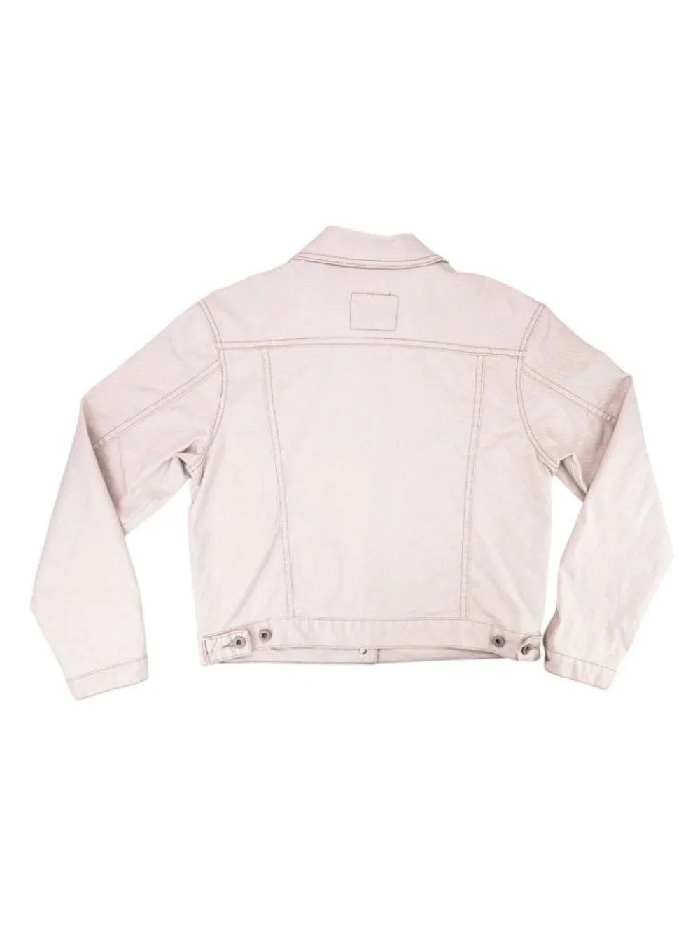 Levi Strauss Signature Women Medium Beige Denim Trucker Jacket Levi's Tan Jean - Picture 2 of 8